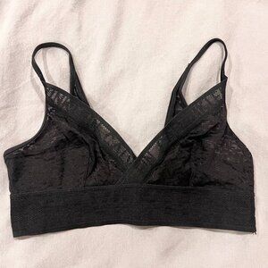 Calvin Klein black mesh logo bra